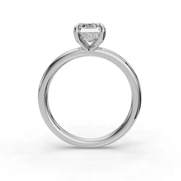 14K White Gold Emerald Engagement Ring Setting Image 2 SVS Fine Jewelry Oceanside, NY