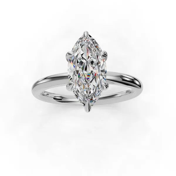 14K White Gold Marquise Engagement Ring Setting Image 4 SVS Fine Jewelry Oceanside, NY