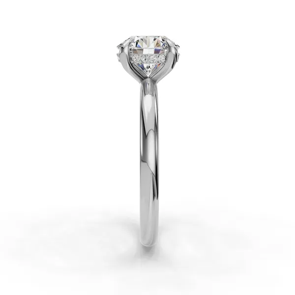14K White Gold Round Engagement Ring Setting Image 3 SVS Fine Jewelry Oceanside, NY