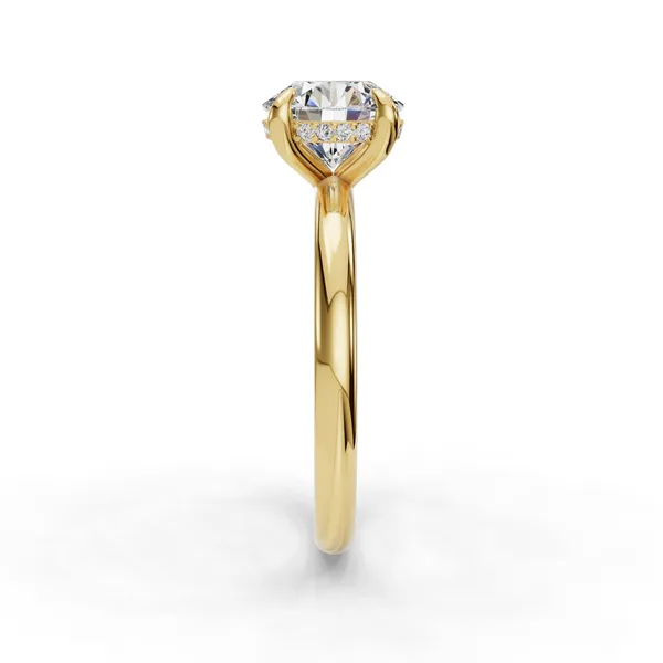 14K Yellow Gold Round Engagement Ring Setting Image 3 SVS Fine Jewelry Oceanside, NY