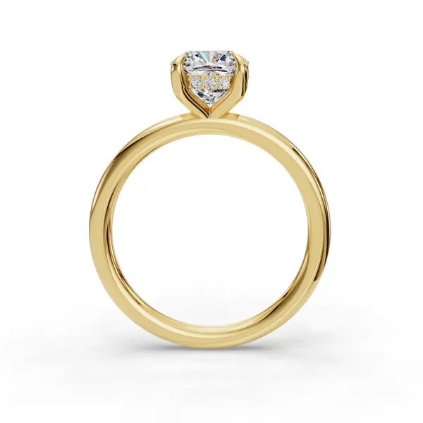 14K Yellow Gold Cushion Engagement Ring Setting Image 2 SVS Fine Jewelry Oceanside, NY