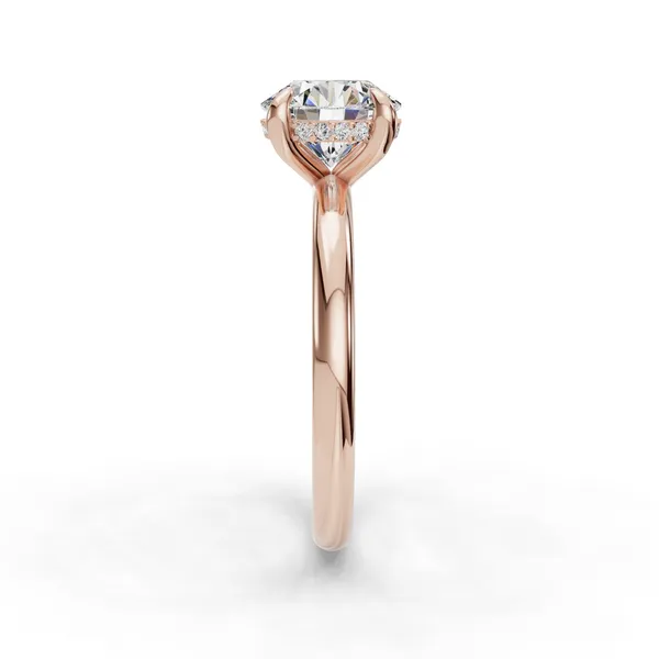 18K Rose Gold Round Engagement Ring Setting Image 3 SVS Fine Jewelry Oceanside, NY