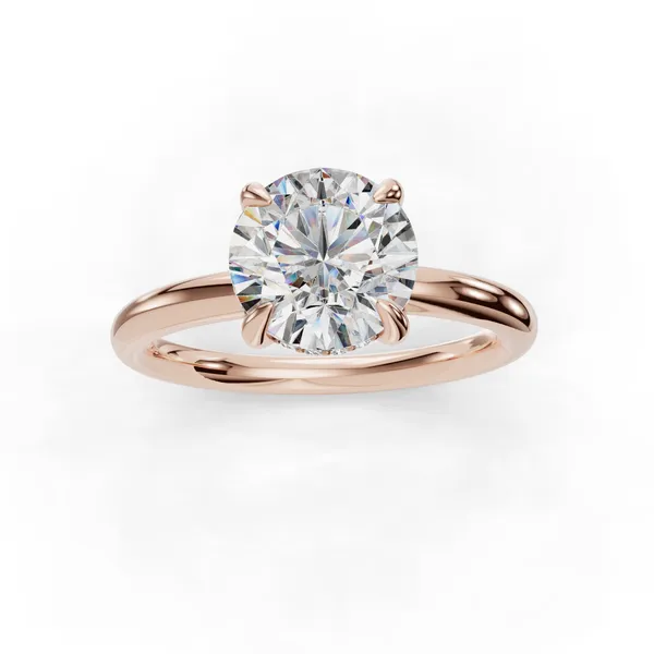 18K Rose Gold Round Engagement Ring Setting Image 4 SVS Fine Jewelry Oceanside, NY