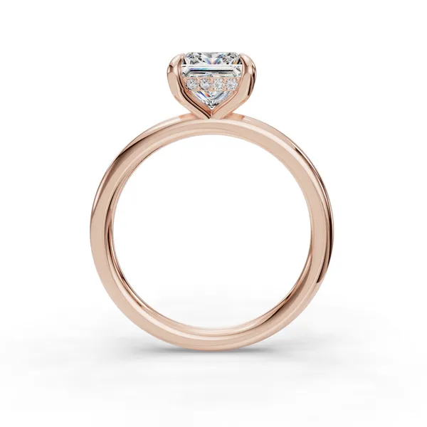 18K Rose Gold Princess Engagement Ring Setting Image 2 SVS Fine Jewelry Oceanside, NY