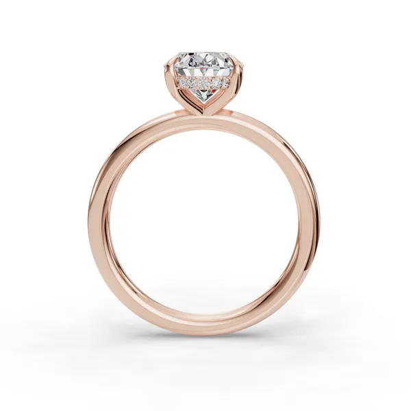 18K Rose Gold Oval Engagement Ring Setting Image 2 SVS Fine Jewelry Oceanside, NY