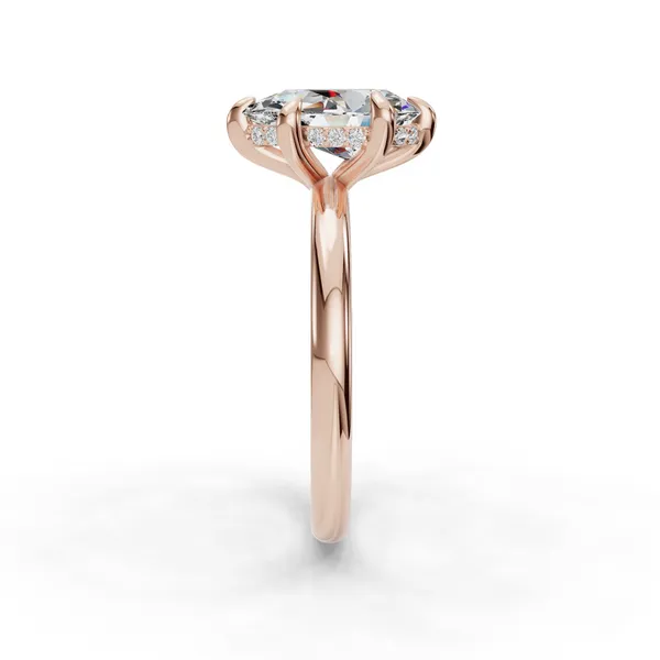 18K Rose Gold Pear Engagement Ring Setting Image 3 SVS Fine Jewelry Oceanside, NY