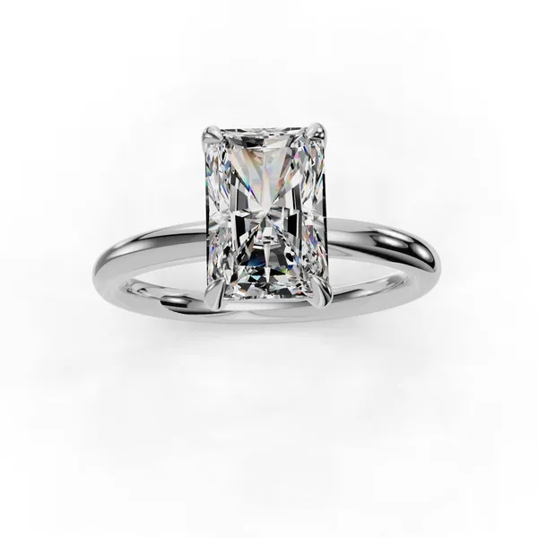 18K White Gold Radiant Engagement Ring Setting Image 4 SVS Fine Jewelry Oceanside, NY