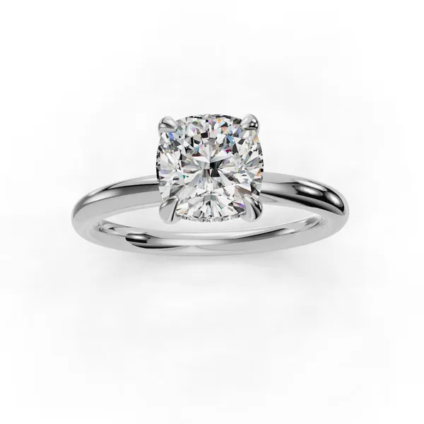 18K White Gold Cushion Engagement Ring Setting Image 4 SVS Fine Jewelry Oceanside, NY