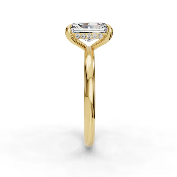 18K Yellow Gold Radiant Engagement Ring Setting Image 3 SVS Fine Jewelry Oceanside, NY