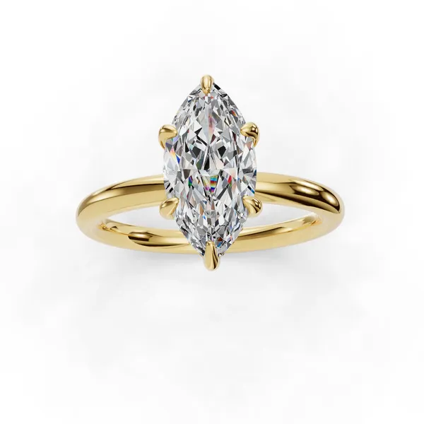18K Yellow Gold Marquise Engagement Ring Setting Image 4 SVS Fine Jewelry Oceanside, NY