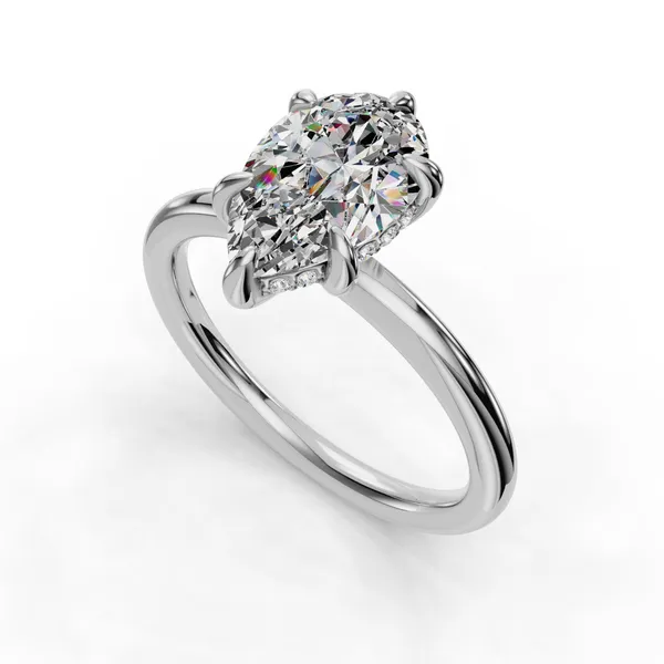 Platinum Pear Engagement Ring Setting SVS Fine Jewelry Oceanside, NY