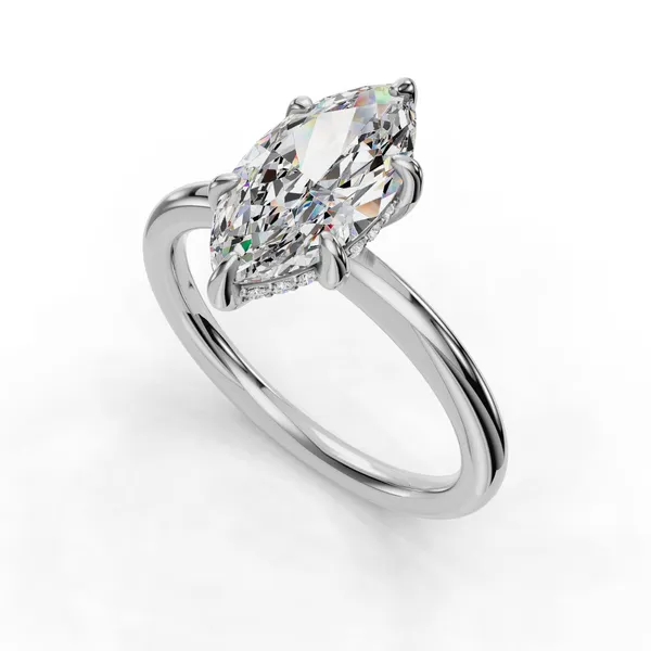 Platinum Marquise Engagement Ring Setting SVS Fine Jewelry Oceanside, NY