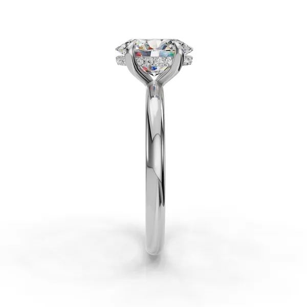 Platinum Oval Engagement Ring Setting Image 3 SVS Fine Jewelry Oceanside, NY