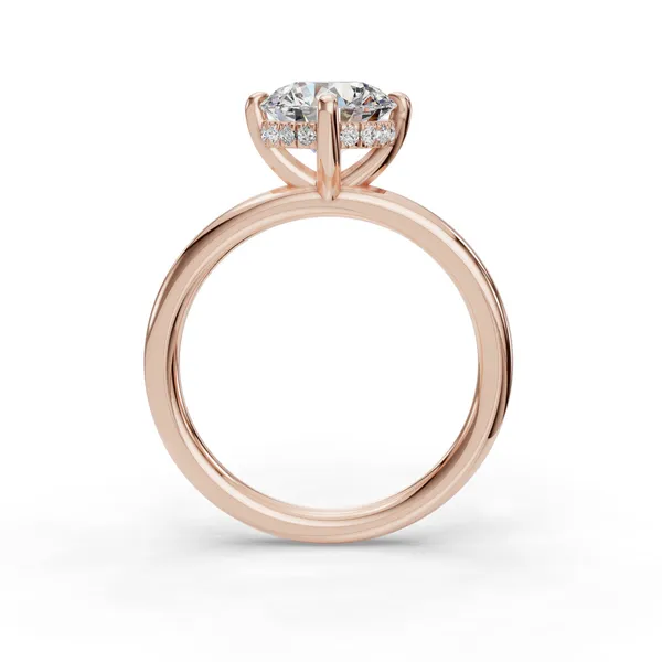14K Rose Gold Round Engagement Ring Setting Image 2 SVS Fine Jewelry Oceanside, NY
