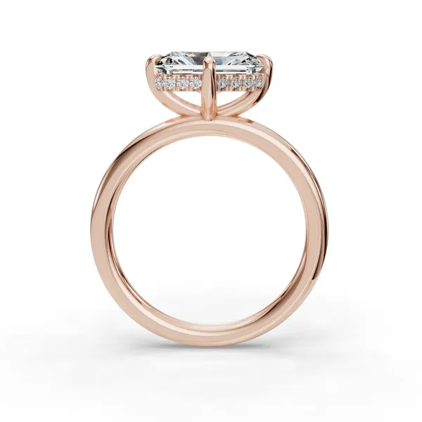14K Rose Gold Radiant Engagement Ring Setting Image 2 SVS Fine Jewelry Oceanside, NY