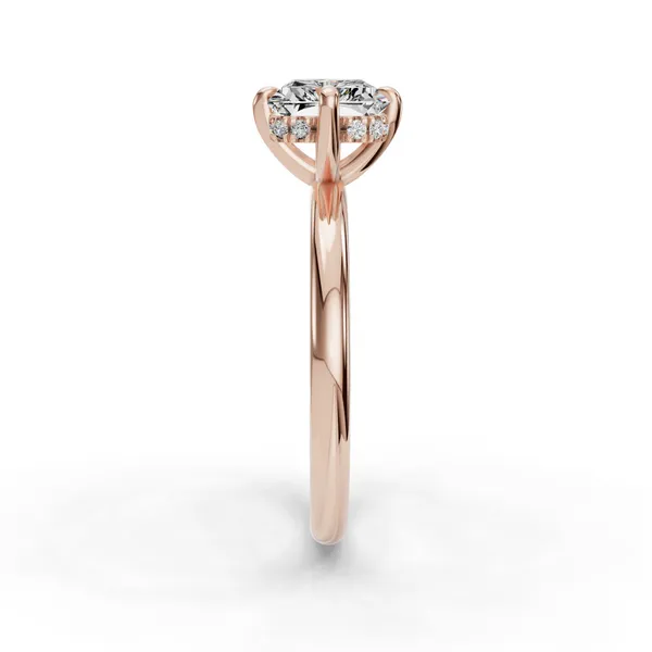 14K Rose Gold Radiant Engagement Ring Setting Image 3 SVS Fine Jewelry Oceanside, NY