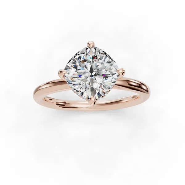 14K Rose Gold Cushion Engagement Ring Setting Image 4 SVS Fine Jewelry Oceanside, NY