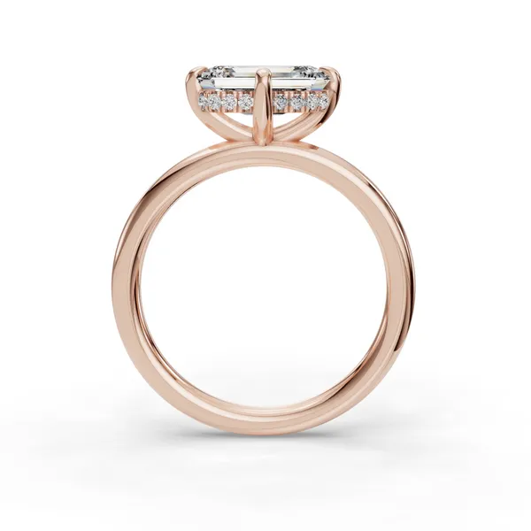 14K Rose Gold Emerald Engagement Ring Setting Image 2 SVS Fine Jewelry Oceanside, NY