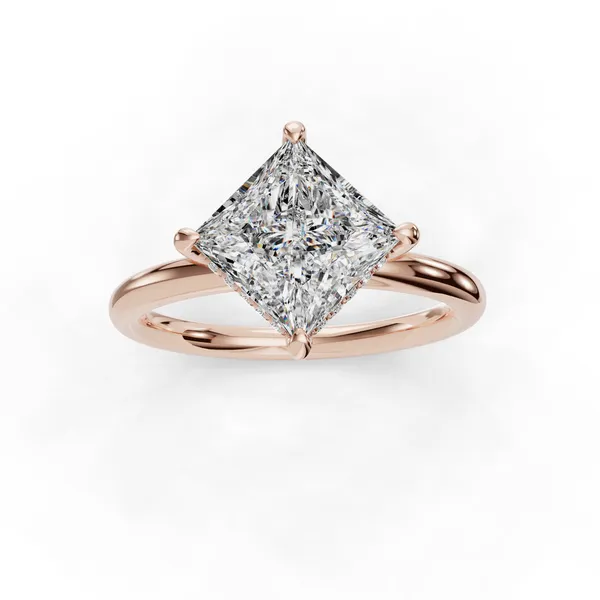 14K Rose Gold Princess Engagement Ring Setting Image 4 SVS Fine Jewelry Oceanside, NY
