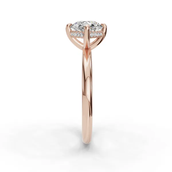 14K Rose Gold Pear Engagement Ring Setting Image 3 SVS Fine Jewelry Oceanside, NY