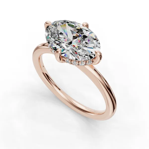14K Rose Gold Oval Engagement Ring Setting SVS Fine Jewelry Oceanside, NY
