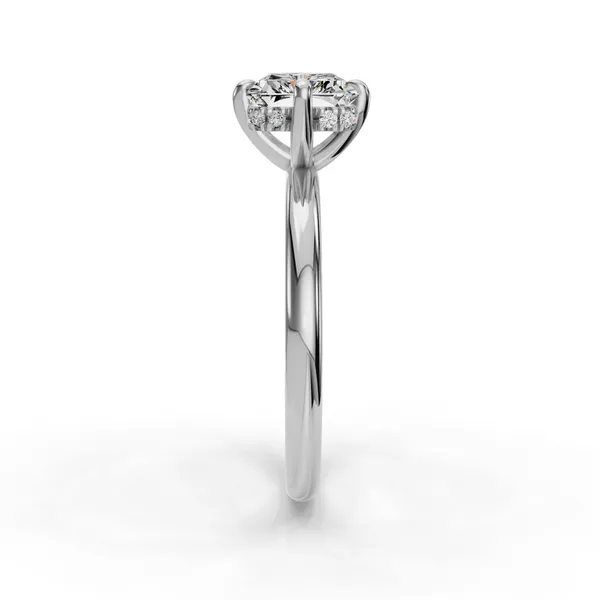 14K White Gold Radiant Engagement Ring Setting Image 3 SVS Fine Jewelry Oceanside, NY