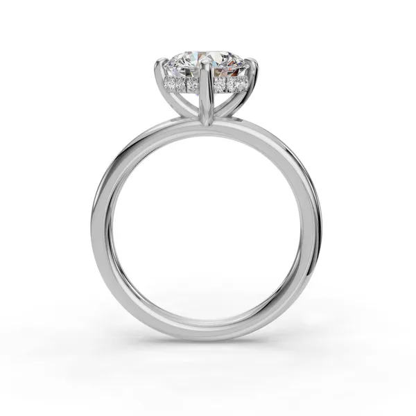 14K White Gold Round Engagement Ring Setting Image 2 SVS Fine Jewelry Oceanside, NY