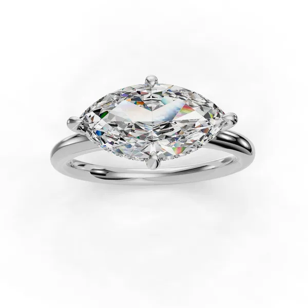 14K White Gold Marquise Engagement Ring Setting Image 4 SVS Fine Jewelry Oceanside, NY