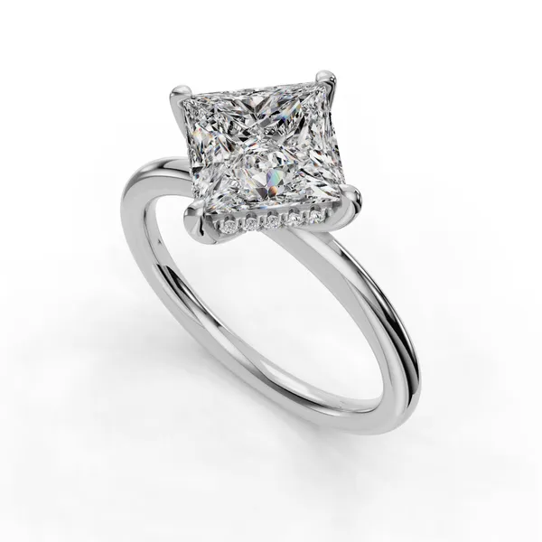 14K White Gold Princess Engagement Ring Setting SVS Fine Jewelry Oceanside, NY