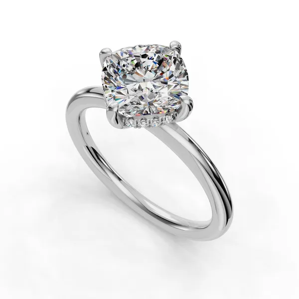 14K White Gold Cushion Engagement Ring Setting SVS Fine Jewelry Oceanside, NY