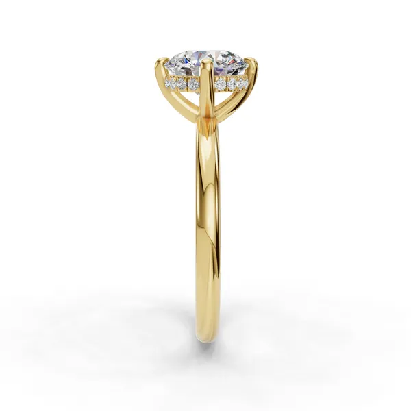 14K Yellow Gold Round Engagement Ring Setting Image 3 SVS Fine Jewelry Oceanside, NY