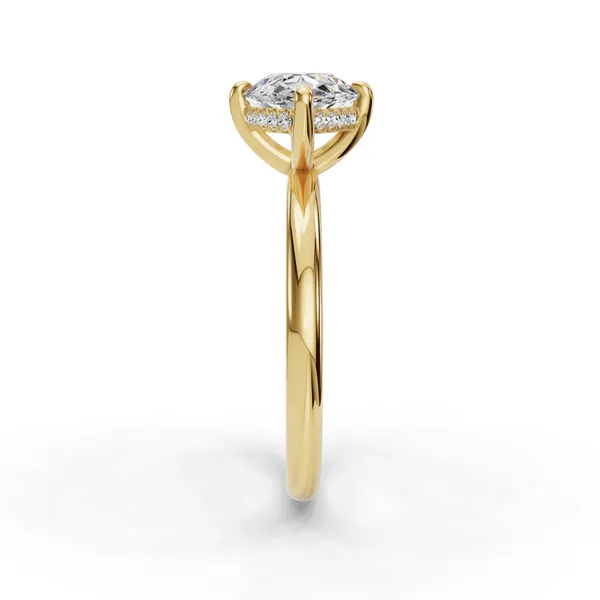 14K Yellow Gold Pear Engagement Ring Setting Image 3 SVS Fine Jewelry Oceanside, NY