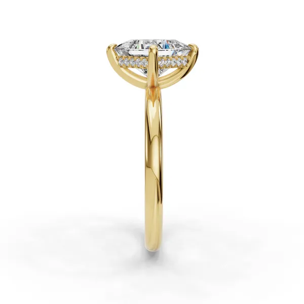 14K Yellow Gold Princess Engagement Ring Setting Image 3 SVS Fine Jewelry Oceanside, NY