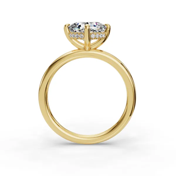 14K Yellow Gold Cushion Engagement Ring Setting Image 2 SVS Fine Jewelry Oceanside, NY