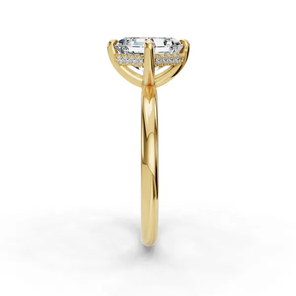 14K Yellow Gold Asscher Engagement Ring Setting Image 3 SVS Fine Jewelry Oceanside, NY