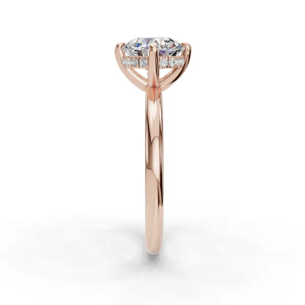 18K Rose Gold Round Engagement Ring Setting Image 3 SVS Fine Jewelry Oceanside, NY
