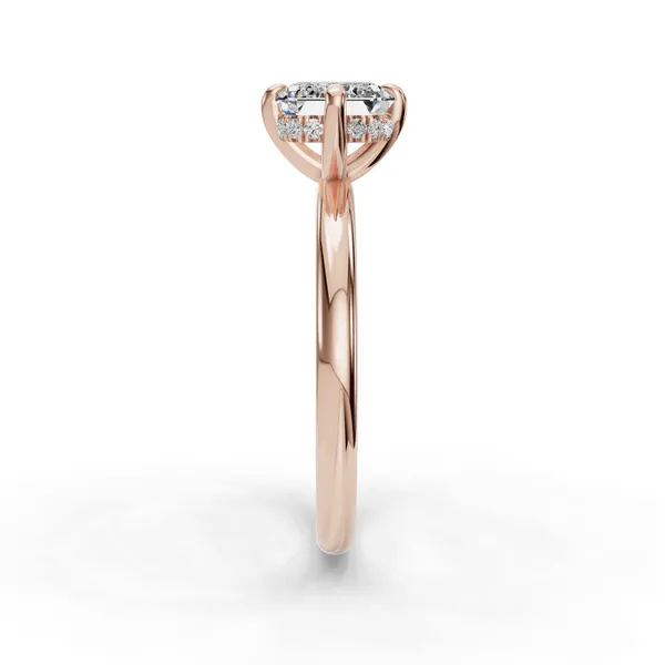 18K Rose Gold Emerald Engagement Ring Setting Image 3 SVS Fine Jewelry Oceanside, NY