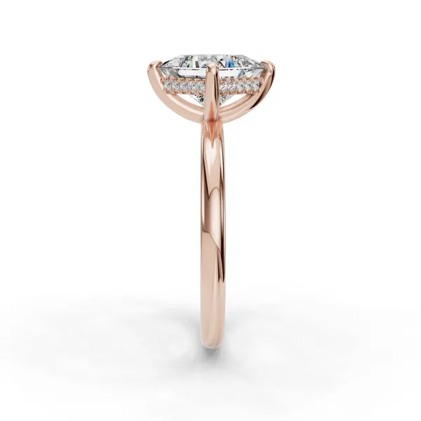 18K Rose Gold Princess Engagement Ring Setting Image 3 SVS Fine Jewelry Oceanside, NY