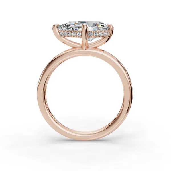 18K Rose Gold Pear Engagement Ring Setting Image 2 SVS Fine Jewelry Oceanside, NY