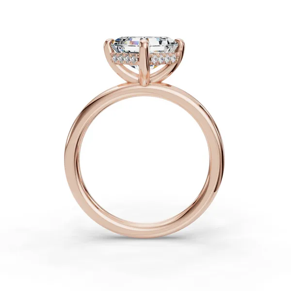 18K Rose Gold Asscher Engagement Ring Setting Image 2 SVS Fine Jewelry Oceanside, NY