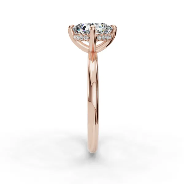 18K Rose Gold Cushion Engagement Ring Setting Image 3 SVS Fine Jewelry Oceanside, NY