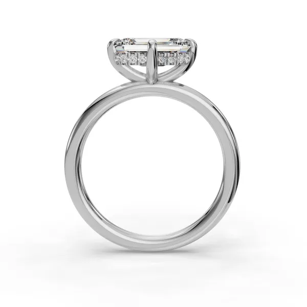 18K White Gold Emerald Engagement Ring Setting Image 2 SVS Fine Jewelry Oceanside, NY