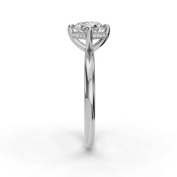 18K White Gold Pear Engagement Ring Setting Image 3 SVS Fine Jewelry Oceanside, NY