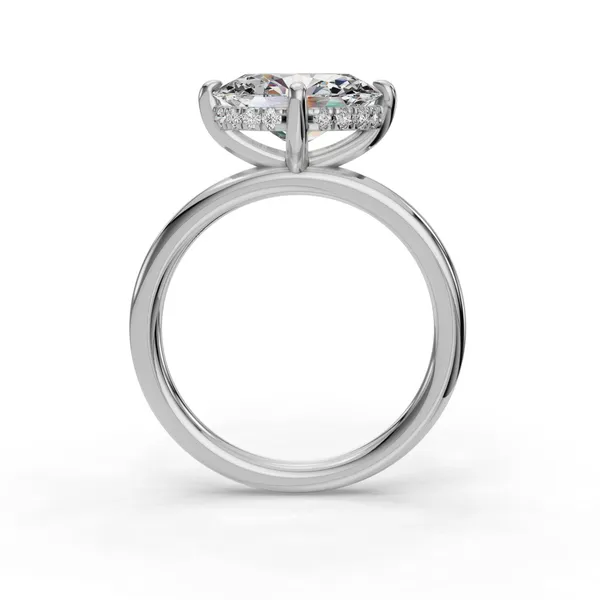 18K White Gold Oval Engagement Ring Setting Image 2 SVS Fine Jewelry Oceanside, NY