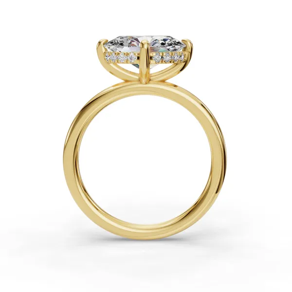 18K Yellow Gold Oval Engagement Ring Setting Image 2 SVS Fine Jewelry Oceanside, NY