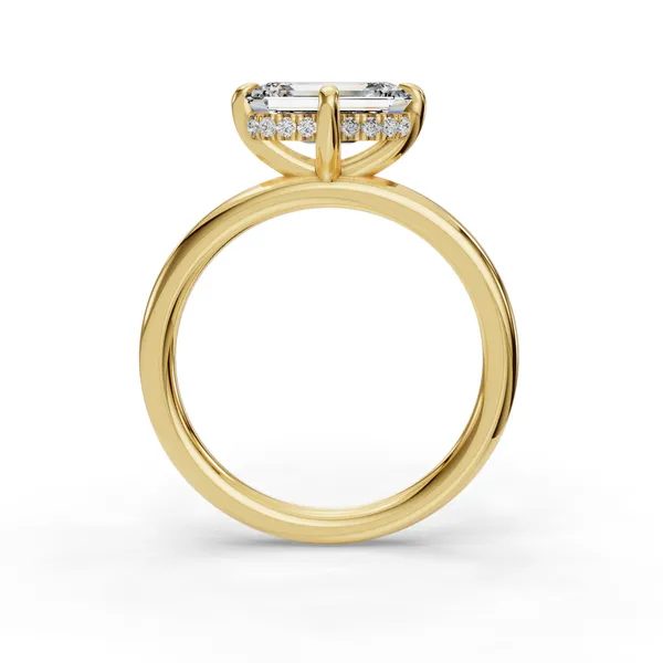 18K Yellow Gold Emerald Engagement Ring Setting Image 2 SVS Fine Jewelry Oceanside, NY