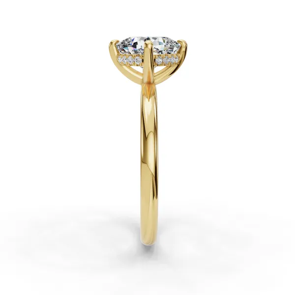 18K Yellow Gold Cushion Engagement Ring Setting Image 3 SVS Fine Jewelry Oceanside, NY