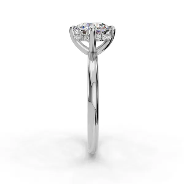 Platinum Round Engagement Ring Setting Image 3 SVS Fine Jewelry Oceanside, NY