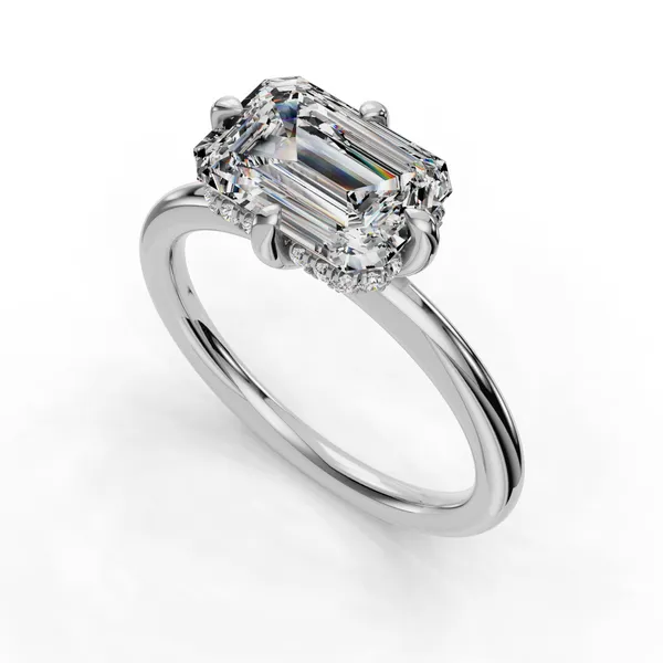 Platinum Emerald Engagement Ring Setting SVS Fine Jewelry Oceanside, NY