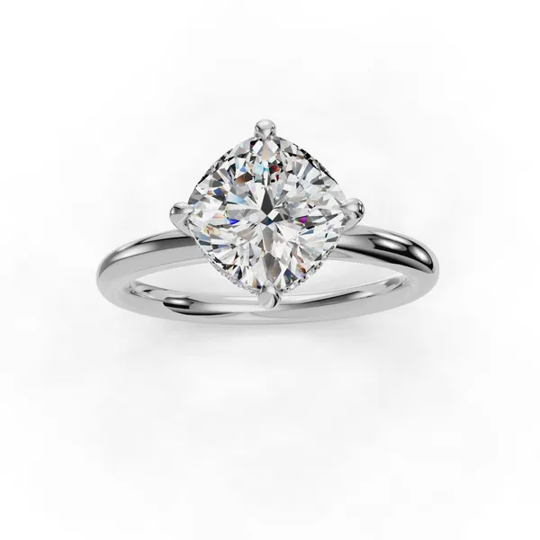 Platinum Cushion Engagement Ring Setting Image 4 SVS Fine Jewelry Oceanside, NY